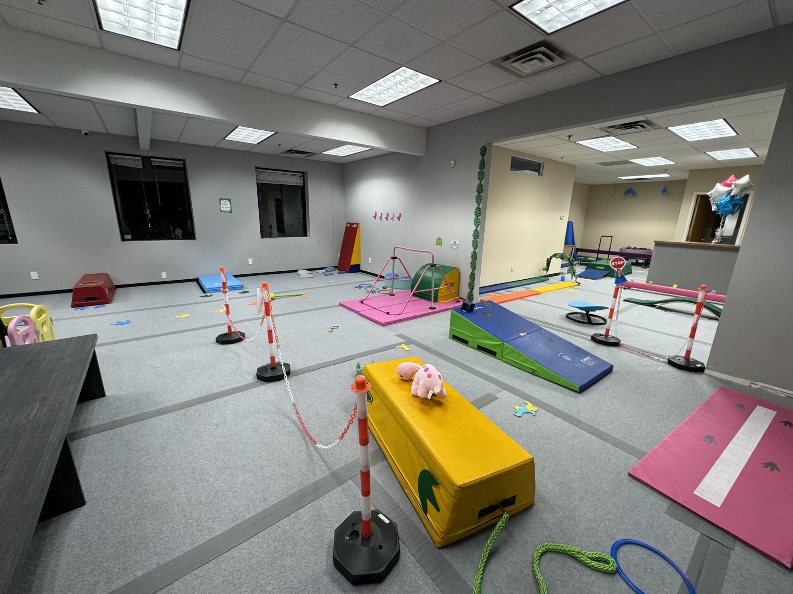 The colorful preschool obstacle area